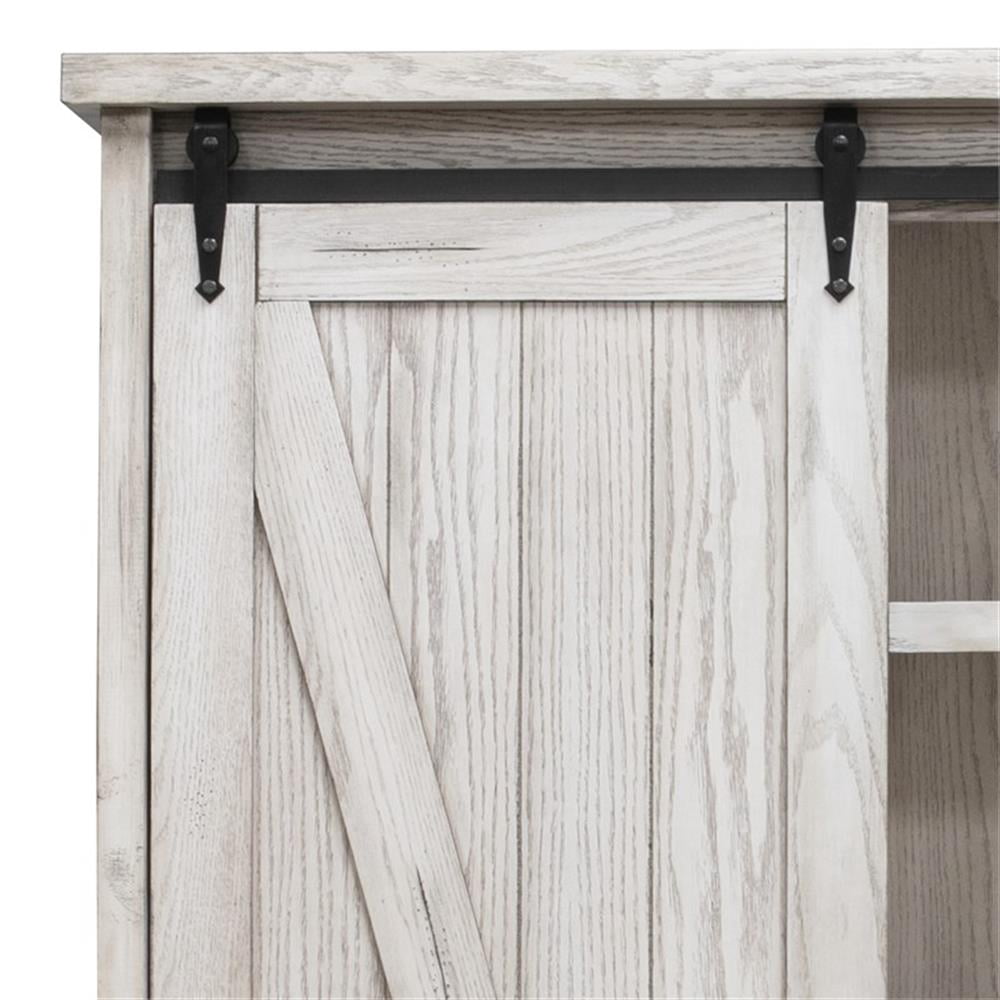 Martin Furniture Avondale 8-Shelf Wood Bookcase with Sliding Door in White