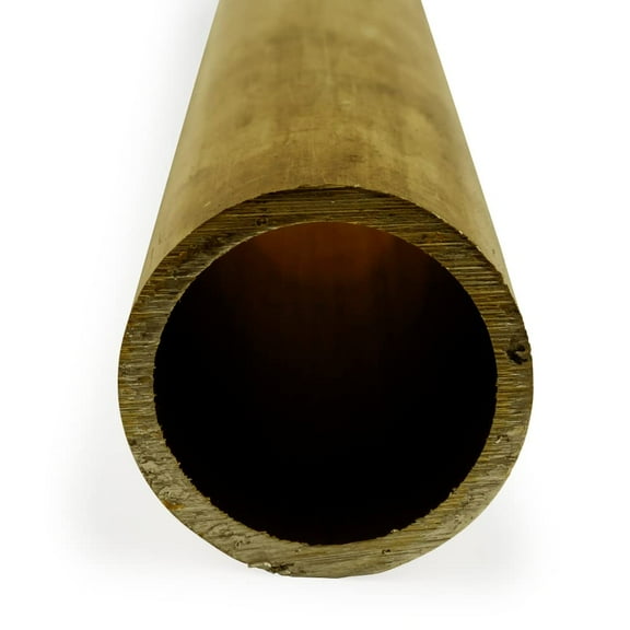 Brass Round Tubing, H58 Temper, 1" OD, 0.94" ID, 0.03" Wall, 36" Length, OnlineMetals