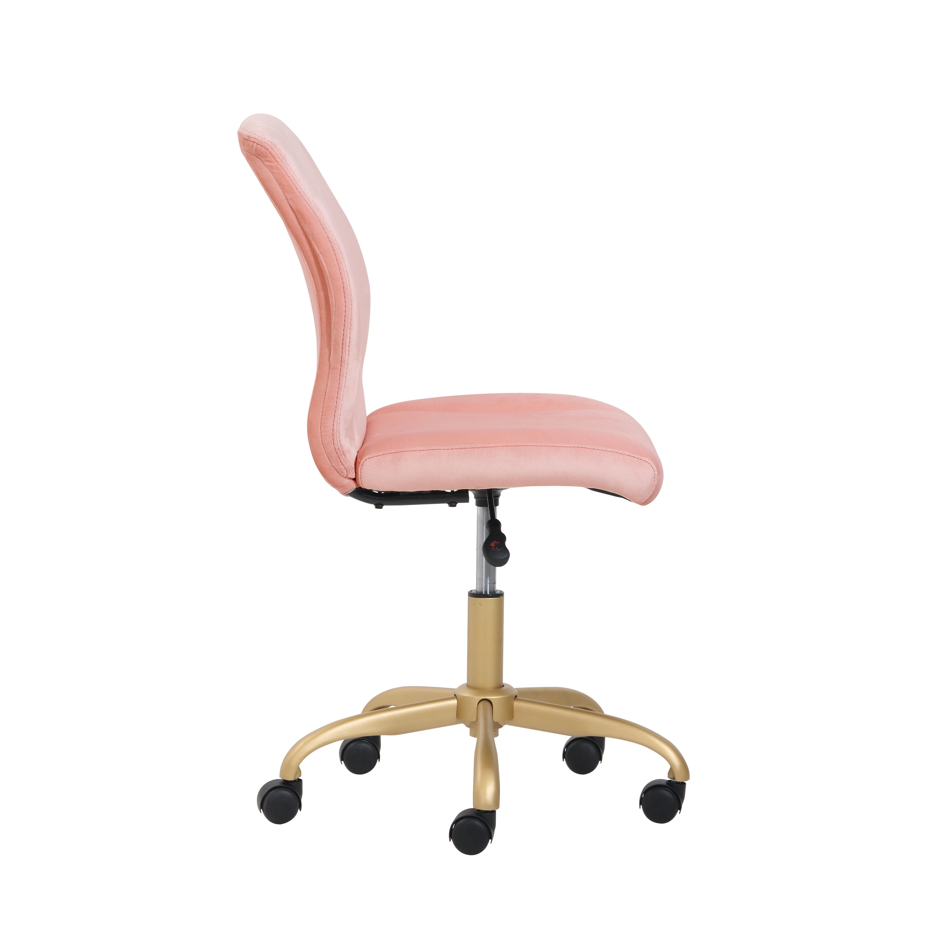Mainstays Plush Velvet Office Chair, Pearl Blush - image 5 of 10