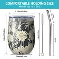 thumbnail image 5 of 12oz Stemless Wine Tumblers Pioneer Flower Floral Print Pattern Vacuum Insulated Stainless Steel Travel Tumbler Cups Mug with Lid and Straw for Champaign,Cocktail,Beer with Cleaning Brush, 5 of 5