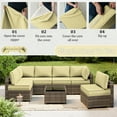 thumbnail image 6 of Snubbull 14 Piece 26" x 26" Patio Cushion Covers Replacement, Outdoor Patio Wicker Sofa Washable Cushion Slipcovers with Zipper, Light Yellow, 6 of 8