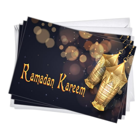 Lanterns Ramadan/Eid Mubarak Greeting Cards | 3 Pack Set (5x7)