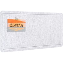 Bulletin Board, 35 x 17 1/2 inches Felt Board - Decorative Pin Board, Cork Board Alternative for Wall, Foldable Picture Board Self-Adhesive Vision Board Prayer Board with 20 Pushpins - Marble White