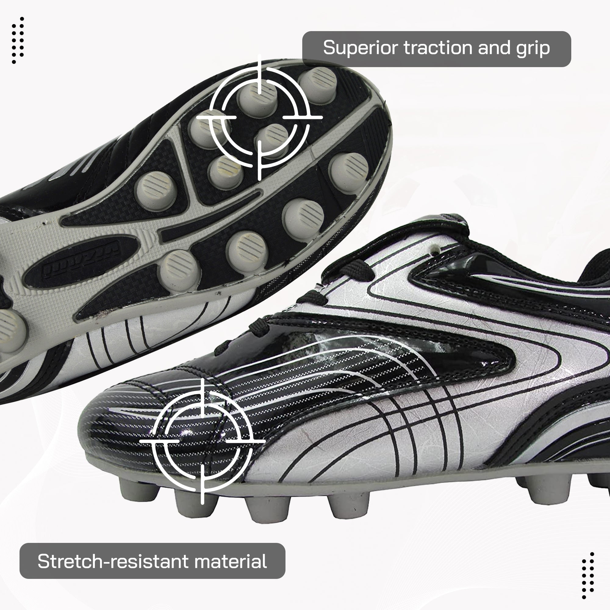 Vizari FG Soccer Cleats for Men & Women | Comfortable Outdoor Football Shoes for Training & Matches - Black, 6.5