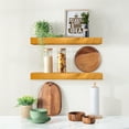 thumbnail image 4 of Sorbus Wood Floating Shelves for Wall - 16” Solid Wood Wall Shelves for Bathroom Decor, Books, Bedroom & Living Room - Set of 2 Wall Mounted Kitchen Shelves - Durable 100% Premium Solid Pine, 4 of 7