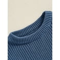 thumbnail image 6 of aturustex Little Boys Girls Basic Knit Sweater 0-5T Toddler Baby Solid Chunky Knitted Pullover Long Sleeve Thick Sweaters Sweatshirts Crew Neck JumperFashion Loose Casual Winter Fall Clothes, 6 of 7