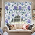 thumbnail image 2 of Blue Purple Swag Valances for Windows 2 Pack Hydrangea Eucalyptus Leaves Country Farmhouse Swag Kitchen Curtains 36 Inches Long Rod Pocket Short Window Treatment for Kitchen Bathroom 28"x36", 2 of 8