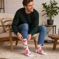 thumbnail image 5 of COUVER Unisex 100 Score Cushioned Crew Socks White Red Size 10-13 2-Pack (4 Count), 5 of 6