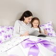 thumbnail image 5 of Feelyou Teen Cartoon Bow-tie Twin Comforter Sets, Purple Bow Tie Knot Bedding Set, 2pcs, 5 of 8