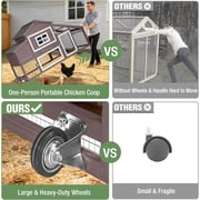 Aivituvin Mobile Chicken Coop with Run Large Hen House with Wheels Chicken House Poultry Cage with Nesting Box, Pull-Out Tray for 3-5 Chickens Brown