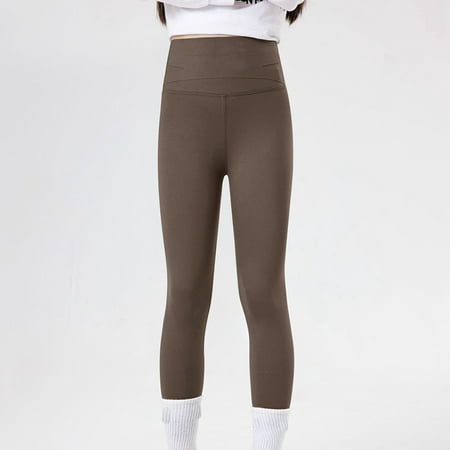 

Fall Clothes for Toddler Girls Coffee Solid Color Yoga High Waist Slim Fit Shark Pants Newborn Pants White Leggings for Girls 120 Lightning Deals Of Today Prime Clearance