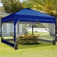 thumbnail image 5 of Ainfox 12x12 One-Push Pop up Canopy Tent with Transparent PVC Sidewalls,Instant Outdoor Shade Gazebos with Weighted Sandbags,Navy, 5 of 9