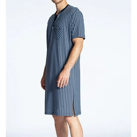 

Men s Calida 30180 Relax Imprint Cotton Nightshirt (Dark Sapphire M)
