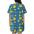 thumbnail image 6 of Balery Rubber Duck Pattern Womens Pajama Sets 2 Piece Soft Short Sleeve Top and Shorts Sleepwear Round Neck Pjs Lounge Set with Pockets-Large, 6 of 7
