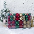 thumbnail image 5 of Juego de 100 bolas navideñas de 3, 4 y 6 cm en caja de PVC, brillantes, de color rosa mate, con bola colgante hueca para decoración de árbol de Navidad, 5 of 5