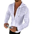 thumbnail image 1 of Tops deportivos informales de manga larga con cremallera y capucha para hombre, 1 of 2