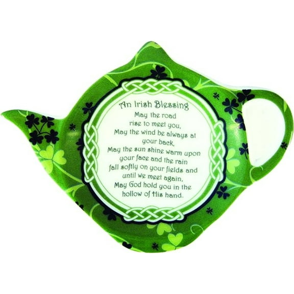 Royal Tara Irish Blessing China Tea Bag Holder-Shamrock Garden