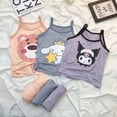 thumbnail image 3 of Pijama Kawaii Sanrio Kuromi de Anime Cinnamoroll con correa de oso de fresa, traje para casa informal a la moda para niños, prendas de vestir exteriores Y2K para niñas, 3 of 4