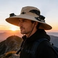thumbnail image 3 of Ouuluon Fan Hat Breathable Wide Brim Sun Hat for Men Women Sun Bucket Fishing Hats with 2 Solar Fan, Outdoor Hiking Camping Fishing, 3 of 6
