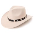 thumbnail image 1 of Sombrero vaquero DRESHOW Classic Western Fedora para mujeres y hombres, 1 of 7
