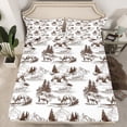 thumbnail image 2 of Feelyou Jungle Bear Deer Twin Sheet Sets for Kids, Woodland Wildlife Twin Fitted Sheet, Western Rustic Farmhouse Flat Sheet, Lightweight Room Decor, 3pcs, 2 of 7