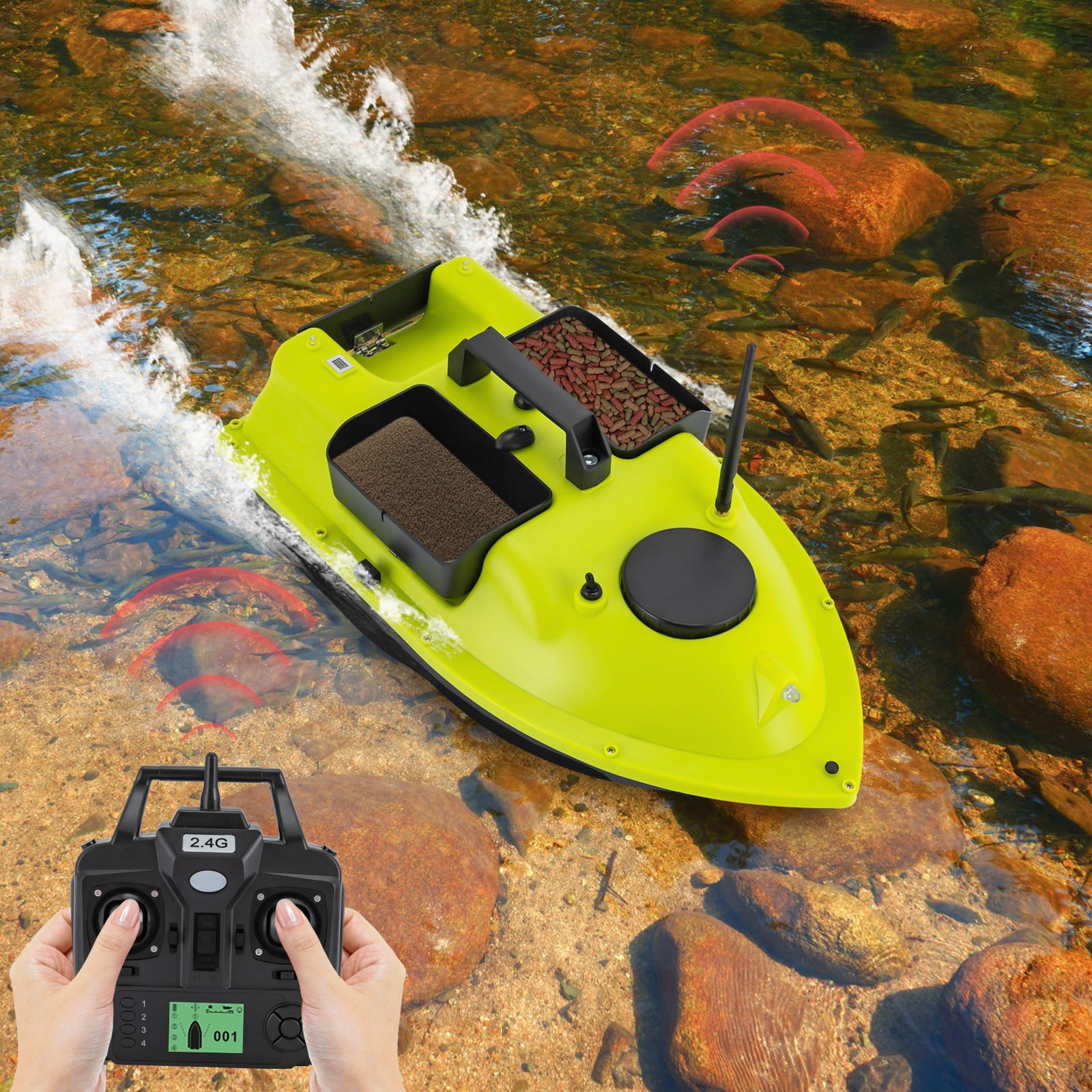 Remote Control Fishing Bait Boat Waterproof Sporting Goods with Night Lights