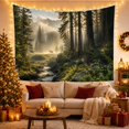 thumbnail image 3 of Woodland Stag Along a Sunlit Woodland Path, Serene Illustration for Nature Lovers, Woodland Art, Housewarming Gift, Tapestry Wall Hanging for Bedroom, Living Room and Dorm, 3 of 7