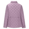 thumbnail image 6 of Women's Winter Quilted Jacket Lightweight Long Sleeve Button Down Diamond Puffer Outerwear Coat with Pockets, 6 of 7