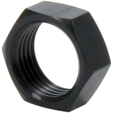 Allstar Performance ALL18286-10 0.63 in. 18 Right Hand Aluminum Thin OD Jam Nuts, Black - Pack of 10