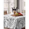 thumbnail image 6 of Grey Botanical Table Cloth, Elegant Watercolor Botanical Birds Waterproof Tablecloth for Rectangle Tables, Reusable Washable Fabric Table Cover for Restaurant Kitchen Dining Tables 60"x102", 6 of 6