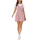 thumbnail image 1 of INSPIRE CHIC Vestido de tirantes ajustables para mujeres, lindo mini overall en color rosa con flores, 1 of 7
