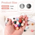 thumbnail image 2 of Uxcell 10 Pcs Acrylic Round Beads, 16mm Loose Beads Frosted Bulk Spacer Bead for Bracelets Necklace Earring Jewelry Making DIY Handmade Crafts Decoration, Gray, 2 of 7