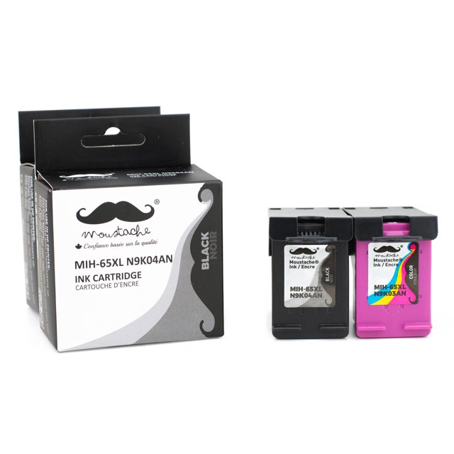 Moustache® Remanufactured HP 65XL Black and Color Ink Cartridge Combo