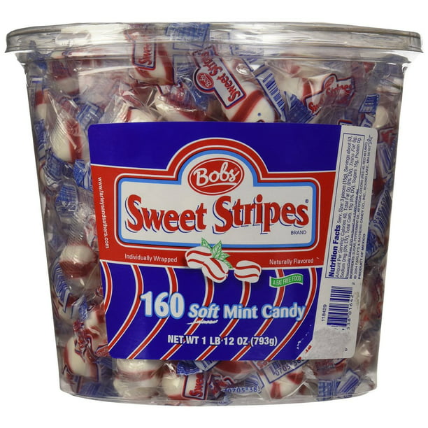 12 PACKS : Bob's Sweet Stripes Soft Mint Candy 160ct. Tub - Walmart.com ...