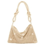 iMounTEK Women Chic Crystal Evening Handbag Shiny Purse for Travel Vacation Party Rhinestone Lady Handbag,Gold