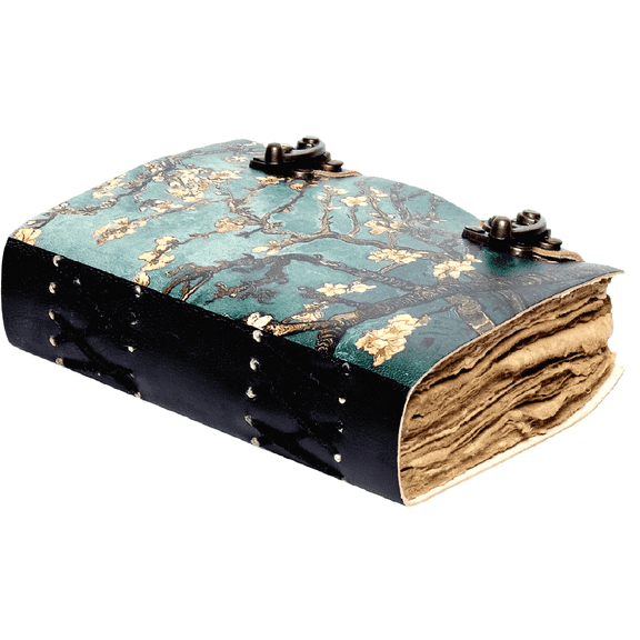 LEATHER KART Lockable Leather Journals, Blue, 5 in x 7 in, 200 Pages