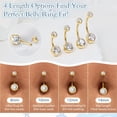 thumbnail image 5 of Titanium Belly Button Rings, 14G Belly Button Piercing 14mm 12mm 10mm 8mm Short Long Belly Ring Cubic Zirconia Internally Threaded Navel Piercing Jewelry for Women Men (Gold, 14g-10mm), 5 of 8