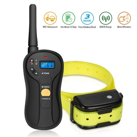 Electronic Dog Training Collar with Remote of 656 Yard Distance ,16 Levels, 100% Waterproof and Rechargeable Universal for Small Medium & Large