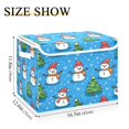 thumbnail image 3 of WOBOGO Cute Cartoon Snowmen Christmas Trees Large Collapsible Storage Box Flip Lid Fabric Decorative Organizer Container Basket with Handles 16.5×12.6×11.8in, 3 of 7