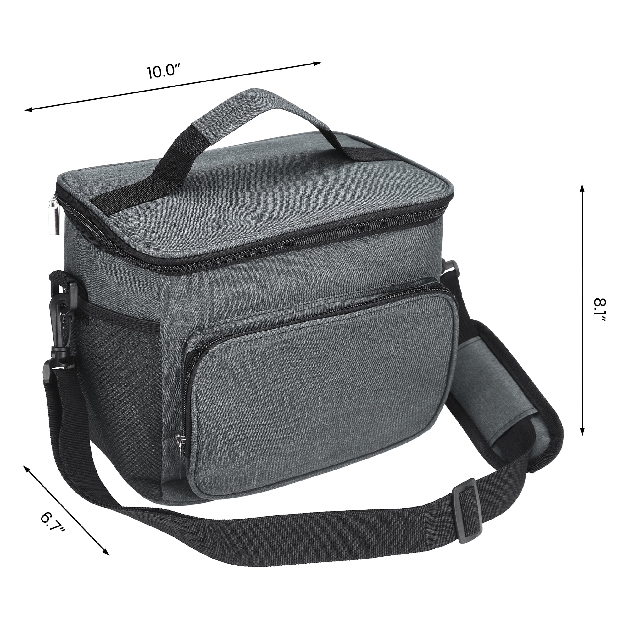 Unique Bargains Insulated Lunch Bag Leakproof Lunch Box for Work Office Gray