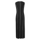 thumbnail image 5 of Vestido largo sin mangas de punto acanalado en contraste para mujer: tejido elástico, largo midi, material de poliéster, tallas S-XL, versátil para cualquier ocasión, 5 of 5