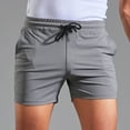 thumbnail image 5 of Mens Athletic Shorts Qiggri Men Solid Fashion Pockets Sports Elastic Mid-Waist Lace-Up Middle Waist Shorts, 5 of 7