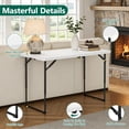 thumbnail image 5 of WASUHE Folding Table 4 FT Lightweight Table, Fold-in-Half Plastic Rectangular Table Metal Legs, Easy to Store, Perfect for Party, Dining, Wedding, Events, White, 5 of 11