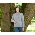 thumbnail image 5 of SAOL 100% Merino Wool Women's Aran Cable Knit Cardigan Sweater Button Up Irish Jacket with Pockets Made in Ireland, 5 of 6