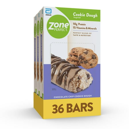 ZonePerfect Protein Bars | Chocolate Chip Cookie Dough | 36 Bars