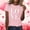 Pink, variant on Women's Short Sleeve T-Shirt Shirts for Women Cute Love Heart Tshirts Graphic Tees Valentine Casual Short Sleeve Top Women's Plaid Tweed T Shirt Short Sleeve Crew Neck 2 In 1 Tee Tops
