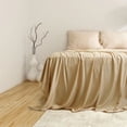 thumbnail image 3 of Sleepgram Viscose from Bamboo Twin Bed Sheets w/2 Pillowcases, Sand, 3 of 6