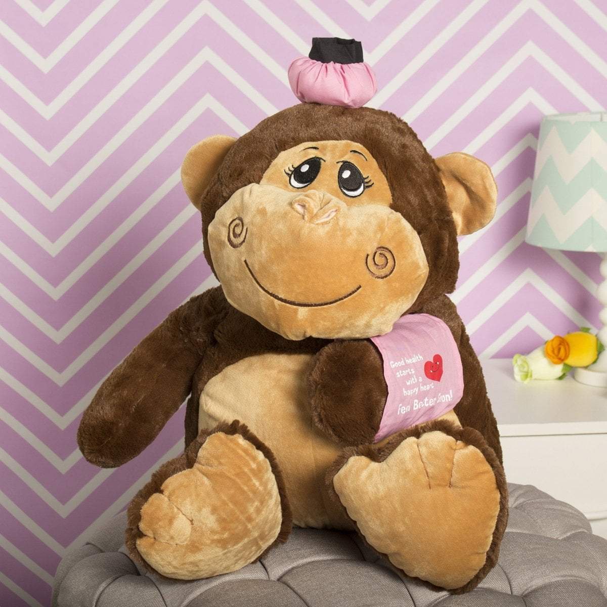 "Gigi" the 28in Feel Better Soon Jumbo Plush Monkey"