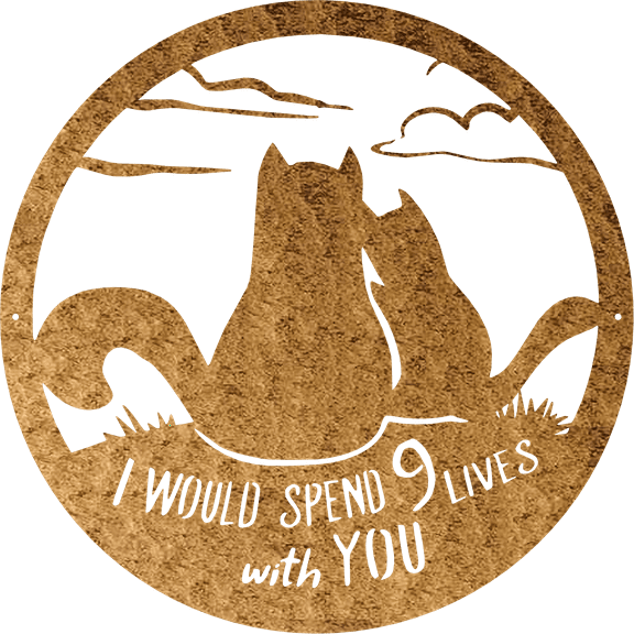 Cat 9 Lives - Metal Wall Art