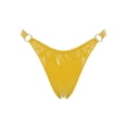 thumbnail image 1 of Rswnyirn Womens G-String Thongs PU Leather Panties Low Rise T-back Briefs Underwear Yellow M, 1 of 5